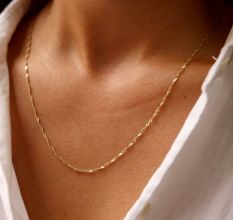 Singapore Gold plated chain necklace for women, Brass handmade jewelry